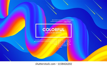 Abstract Wave 3d Background with Colorful Liquid. Vector Illustration. Trendy 3d Fluid Design for Business Presentation, Poster. Modern Gradient Flow Shapes. Abstract 3d Cover with Vibrant Gradient.
