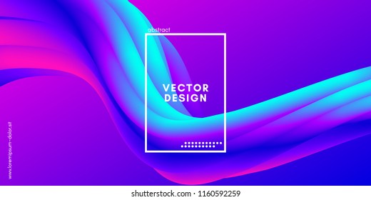 Abstract Wave 3d Background with Colorful Liquid. Vector Illustration. Trendy 3d Fluid Design for Business Presentation, Poster. Neon Gradient Flow Shapes. Abstract 3d Cover with Vibrant Gradient.