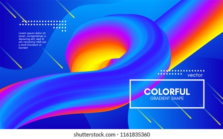 Abstract Wave 3d Background with Colorful Liquid. Vector Illustration. Trendy 3d Fluid Design for Business Presentation, Poster. Modern Gradient Flow Shapes. Abstract 3d Cover with Vibrant Gradient.
