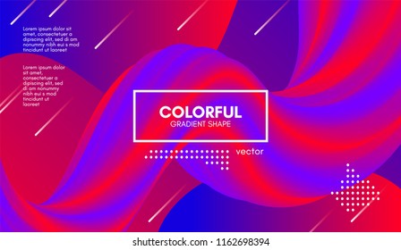 Abstract Wave 3d Background with Colorful Liquid. Vector Illustration. Trendy 3d Fluid Design for Business Presentation, Poster. Modern Gradient Flow Shapes. Abstract 3d Cover with Vibrant Gradient.