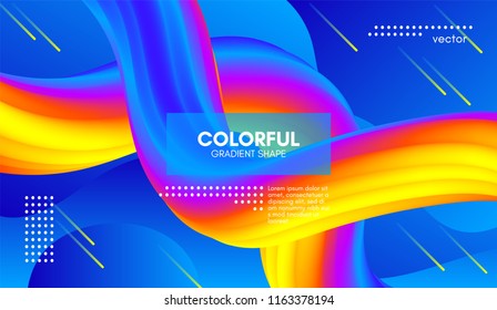 Abstract Wave 3d Background with Colorful Liquid. Vector Illustration. Trendy 3d Fluid Design for Business Presentation, Poster. Modern Gradient Flow Shapes. Abstract 3d Cover with Vibrant Gradient.