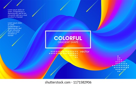 Abstract Wave 3d Background with Colorful Liquid. Vector Illustration. Trendy 3d Fluid Design for Business Presentation, Poster. Modern Gradient Flow Shapes. Abstract 3d Cover with Vibrant Gradient.