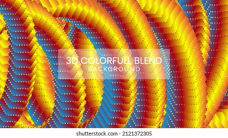 Abstrakter Wave 3D Hintergrund mit farbigem Liquid. Vektorgrafik. Trendy 3d Fluid Design für die Präsentation der Unternehmen, Poster. Neon Gradient Flow Formen. Abstrakter 3D-Cover mit lebendiger Farbgebung.