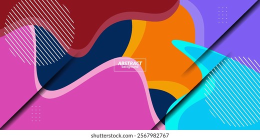 Abstract wave 3D background. Colorful art design. Simple and modern with overlapping layered 3D geometric concept. Vector Eps10