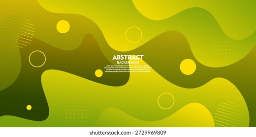 Diseño de fondo de arte de onda Abstractas con combinación verde y amarillo para el diseño. Vector Eps10
