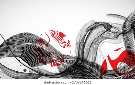El fondo abstracto del arte de la onda se hace en un estilo del marco. Plantilla para la presentación de ciencia y tecnología. Vector.