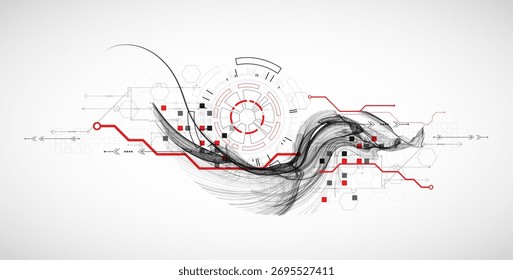 The abstract wave art background. Template for science and technology presentation. Vector.