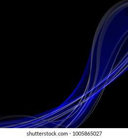 Abstract wave background advertising vector shiny colorful line blue black