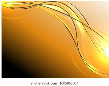 Abstract wave background advertising vector shiny colorful line yellow black