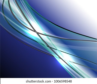 Abstract wave background advertising vector shiny colorful line blue white