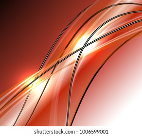 Abstract wave background advertising vector shiny colorful line red white