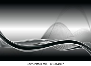 Abstract wave background advertising vector shiny colorful line white black