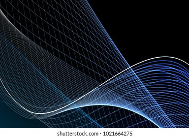 Abstract wave background advertising vector shiny colorful line blue