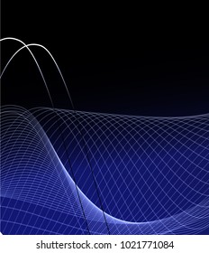 Abstract wave background advertising vector shiny colorful line blue