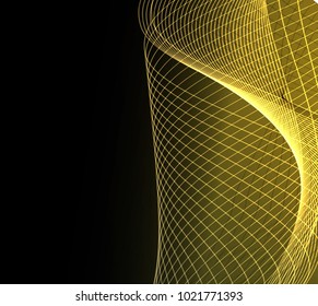 Abstract wave background advertising vector shiny colorful line yellow black
