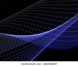 Abstract wave background advertising vector shiny colorful line blue black
