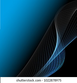 Abstract wave background advertising vector shiny colorful line blue black