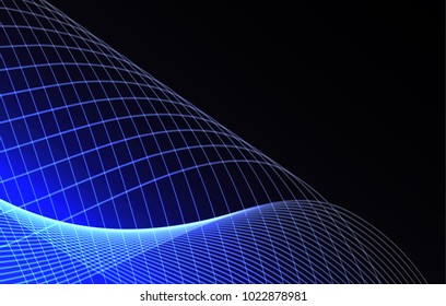 Abstract wave background advertising vector shiny colorful line blue black