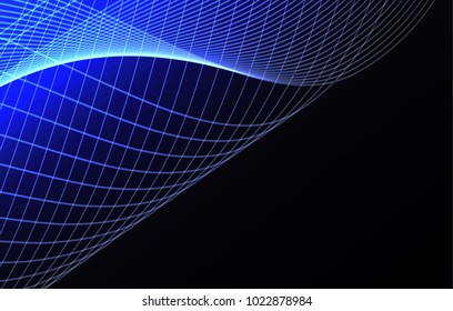 Abstract wave background advertising vector shiny colorful line blue black