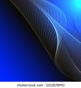 Abstract wave background advertising vector shiny colorful line blue black