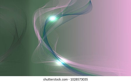 Abstract wave background advertising vector shiny colorful line green pink