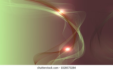 Abstract wave background advertising vector shiny colorful line green red