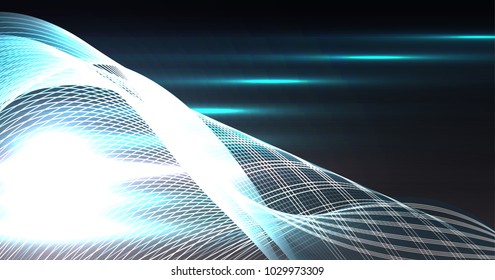 Abstract wave background advertising vector shiny colorful line blue black