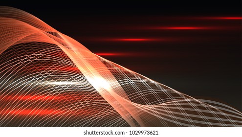 Abstract wave background advertising vector shiny colorful line red black