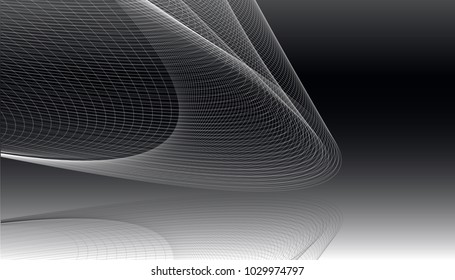 Abstract wave background advertising vector shiny colorful line black white