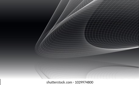 Abstract wave background advertising vector shiny colorful line black white