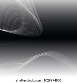 Abstract wave background advertising vector shiny colorful line black white