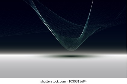 Abstract wave background advertising vector shiny colorful line blue black