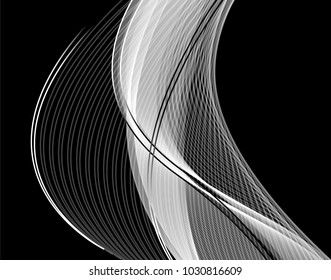 Abstract wave background advertising vector shiny colorful line black white