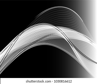 Abstract wave background advertising vector shiny colorful line black white