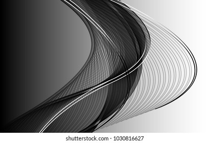 Abstract wave background advertising vector shiny colorful line black white