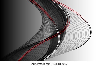 Abstract wave background advertising vector shiny colorful line black red