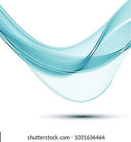 Abstract wave background advertising vector shiny colorful line blue