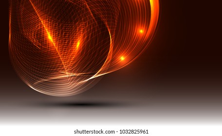 Abstract wave background advertising vector shiny colorful line yellow