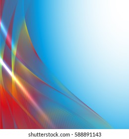 Abstract wave background advertising vector shiny colorful line blue
