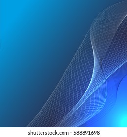 Abstract wave background advertising vector shiny colorful line blue