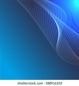 Abstract wave background advertising vector shiny colorful line blue