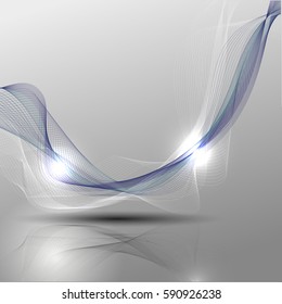 Abstract wave background advertising vector shiny colorful line blue white
