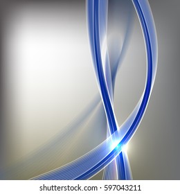 Abstract wave background advertising vector shiny colorful line blue