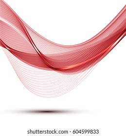 Abstract wave background advertising vector shiny colorful line red