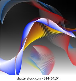 Abstract wave background advertising vector shiny colorful line blue red white