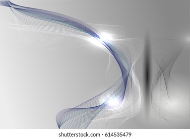 Abstract wave background advertising vector shiny colorful line blue white