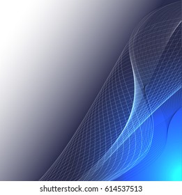 Abstract wave background advertising vector shiny colorful line blue white