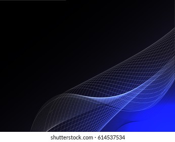 Abstract wave background advertising vector shiny colorful line blue white