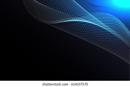 Abstract wave background advertising vector shiny colorful line blue