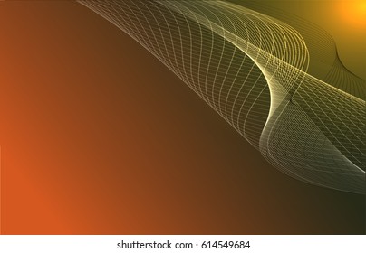 Abstract wave background advertising vector shiny colorful line yellow white